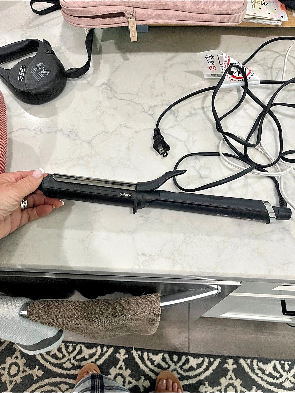 GHD Curling Iron Black & Silver